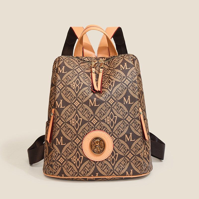 休闲女士双肩包高级2024百搭大容量新款背包复古印花妈咪旅游女包,箱包皮具/热销女包/男包,双肩背包,淘宝优惠券,粉丝福利购,淘宝优惠卷