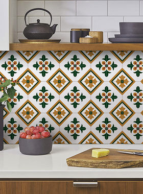 清新墙贴厨房墙纸自粘防水防油z壁纸防滑地贴客厅电视墙面装饰贴