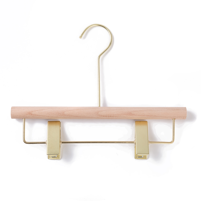 成人男女服装店家用实木裤架无漆木质儿童夹子衣架原木色裤夹裙夹