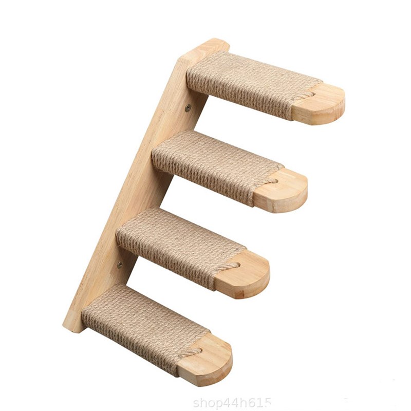 木质猫爬架多层带剑麻猫爬架壁挂猫爬架一体式爬梯猫娱乐跳板