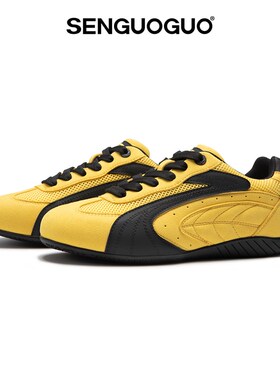 森果果 赛车鞋/黑黄色薄r底德训鞋男2025春夏季新款网面鞋子板鞋