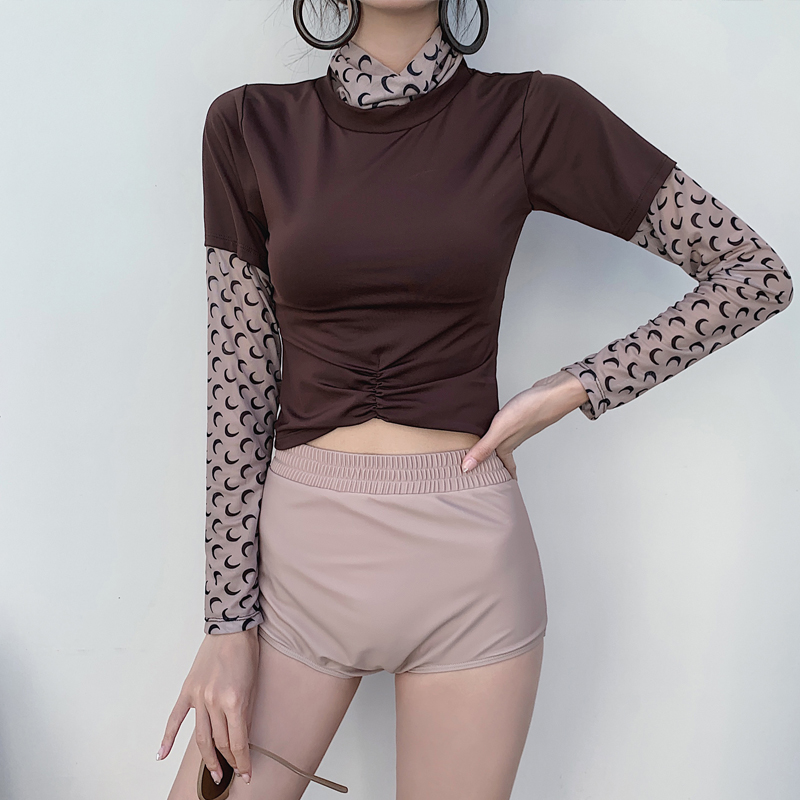 金珠泳衣女两件套分体式保守ins风泳衣遮肚显瘦仙女范温泉游泳衣