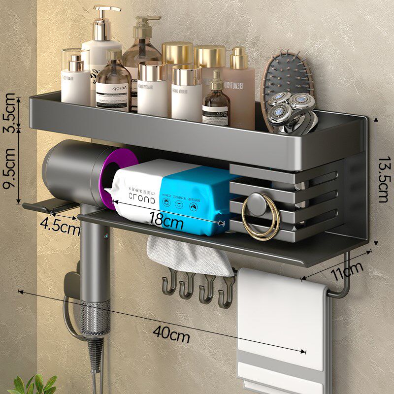 吹风机置物架免打孔化妆室吹风机挂架吹风机支架浴室收纳层架,家庭/个人清洁工具,吹风机置物架,淘宝优惠券,粉丝福利购,淘宝优惠卷
