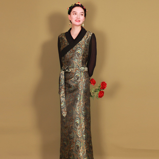 藏族服装女款拉萨旅拍服r饰新款演艺藏裙藏装藏服藏袍丁真西藏博