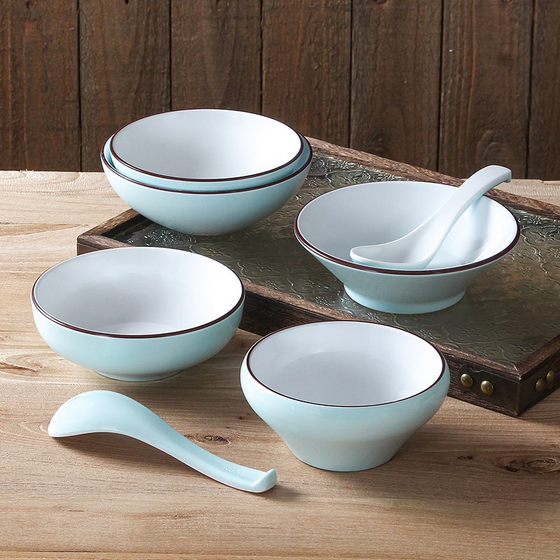 五毫密胺小碗酒店饭店餐厅烤肉火锅店摆台餐具四件套商用塑料饭碗