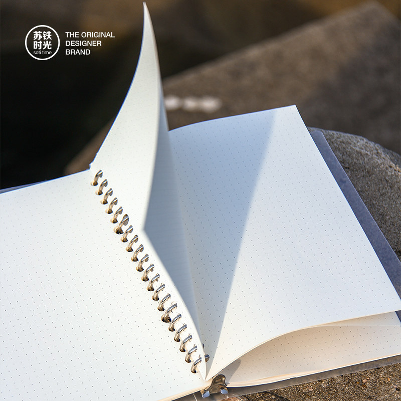 苏铁时光a5c笔记本子活页本外壳b5可拆卸活页夹网格记事本简约透