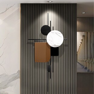 入户玄关铁艺装饰客厅电视背景墙木格栅挂饰走廊过道墙上金属挂件