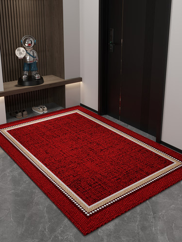 红色地垫入d户门垫新年喜庆玄关大门口进门脚垫子耐脏除尘防滑地