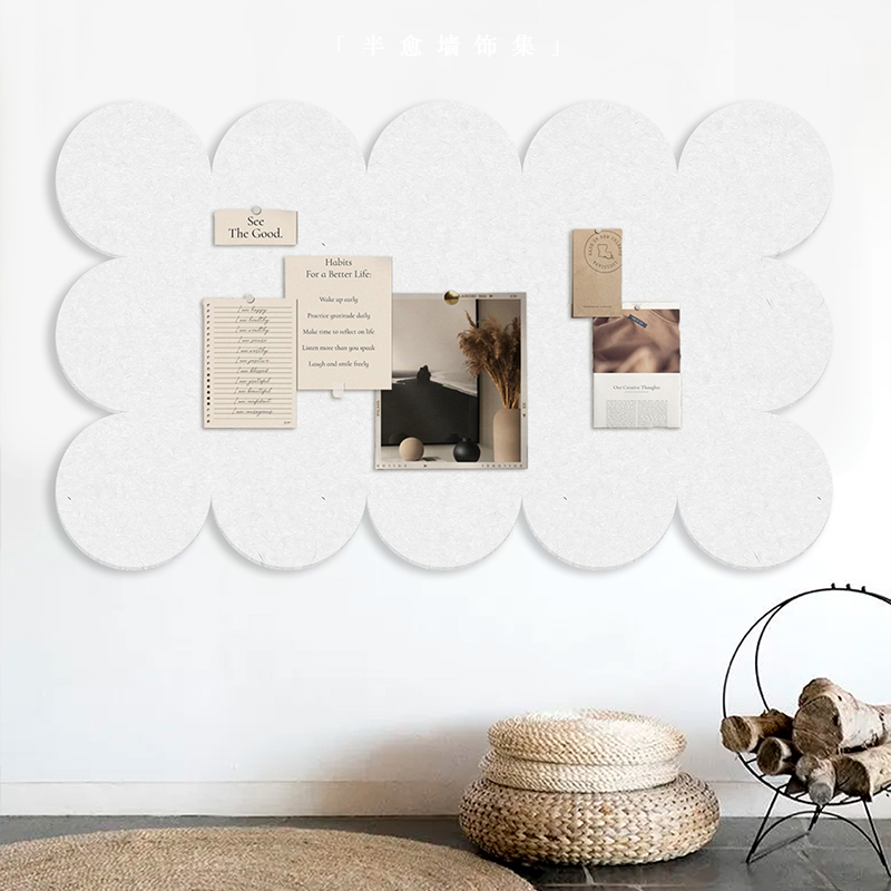 法式毛毡墙贴墙面软木板照片墙背景板展示板留言板挂墙自粘愿景板