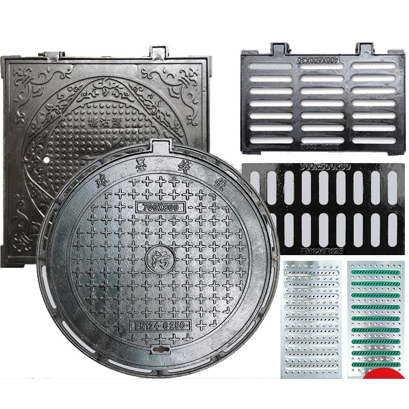 球墨铸铁井盖圆形雨污水窨井盖重型方形沙井盖下水道阴井盖沟盖板