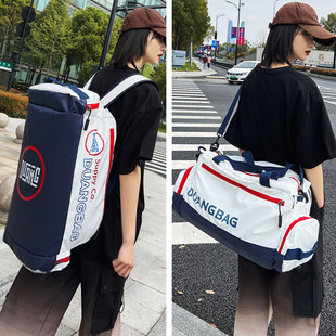 多用双肩包女短途旅行包15.6寸电D脑包潮酷学生书包单肩斜挎背包