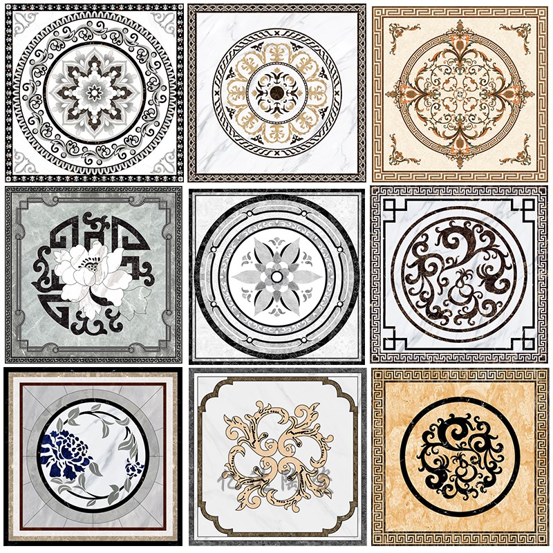 定制拼花瓷砖客厅造型地砖餐厅入户玄关拼图地砖酒店别墅地板砖