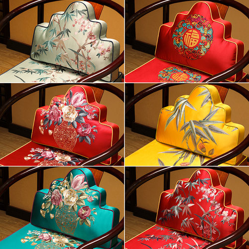 中式沙发抱枕床头软包大靠背垫红木椅子云朵靠垫座椅护腰靠枕腰垫
