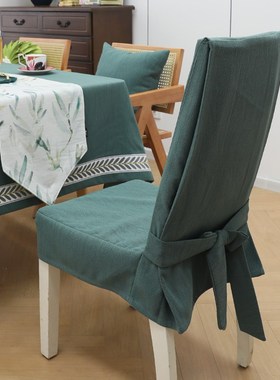 定制连体凳子套椅子套餐椅套美式乡村绿色ly四季餐桌椅垫一体套装