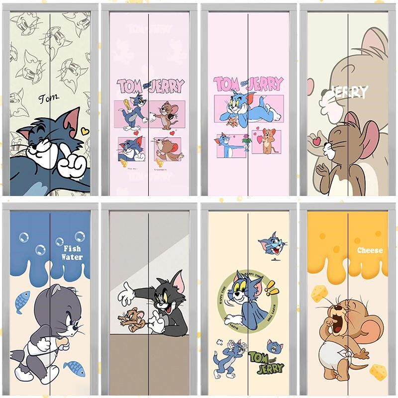 猫和老鼠卡通自粘式电影院入户门电梯门贴纸一梯一户装饰贴画贴膜