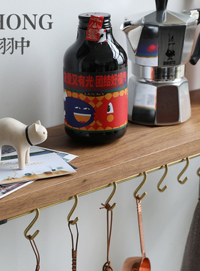 CHONG翀 整木之美 原木搁板 隔板置物架木板实木厨房墙上墙面挂钩