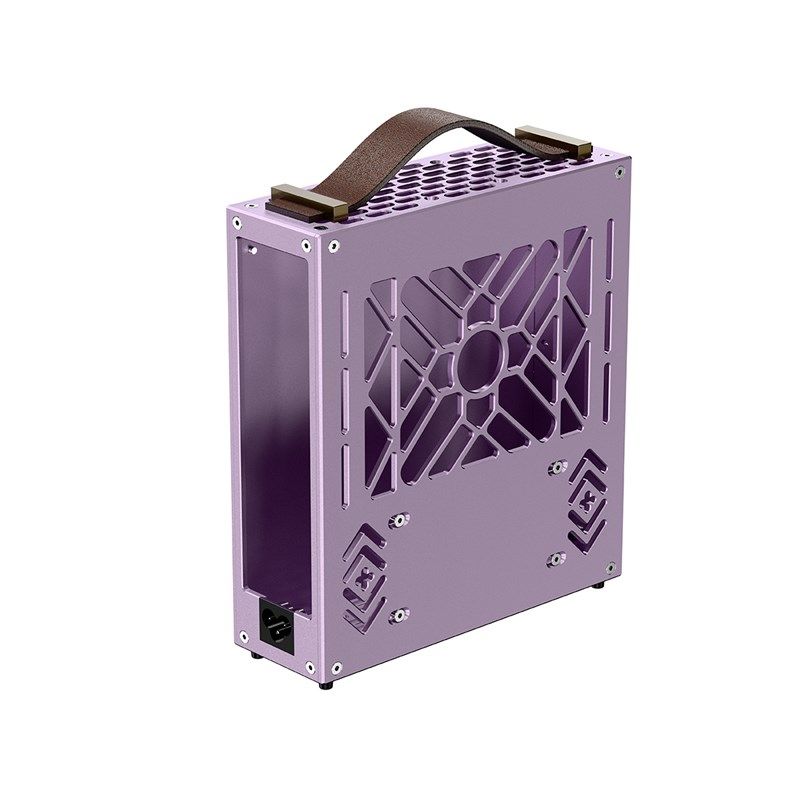 紫色M1铝合金mini迷你电脑机箱台式机小主电源套装diy办公外壳itx