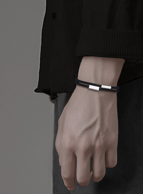 银手链男b款潮小j众文艺励志简单大方男生手饰编织男士手绳送男友