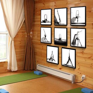 瑜伽馆背景墙面装饰画瑜伽女孩健B身房挂画舞蹈室墙壁画人物水晶