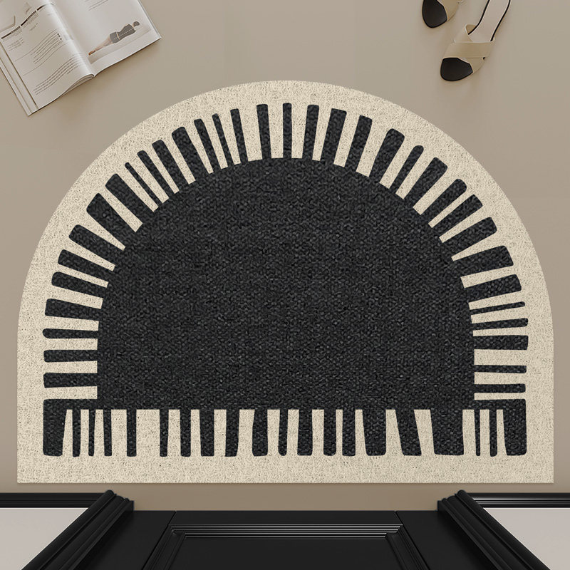 丝圈地垫入户门垫玄关脚垫耐脏黑色半圆地毯家用门口进门防滑垫,居家布艺,入户地垫,淘宝优惠券,粉丝福利购,淘宝优惠卷