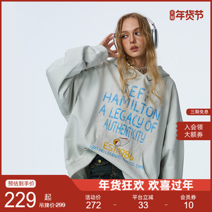 Neuink jeff hamilton涂鸦系列复古美式卫衣潮牌男女情侣连帽上衣