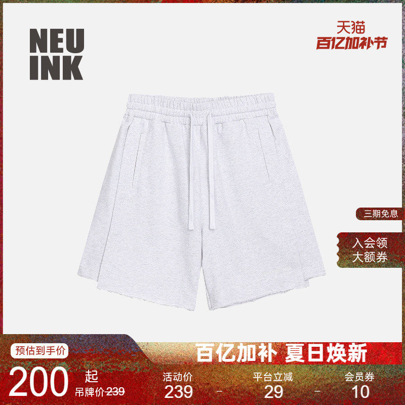 Neuink jeff hamilton新品针织纯棉短裤男款美式篮球裤运动裤夏