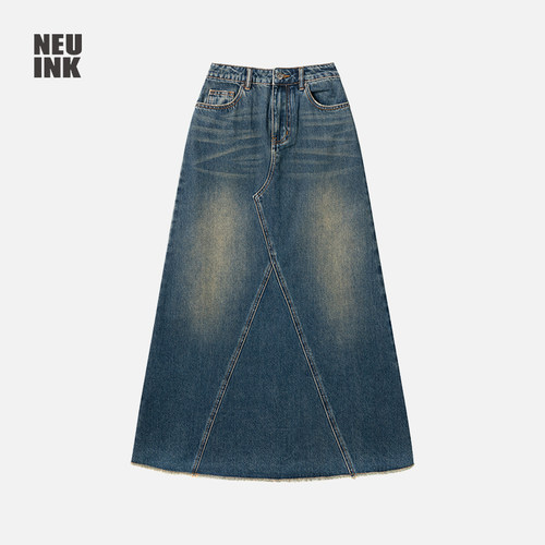 Neuink韩系慵懒氛围感牛仔长裙