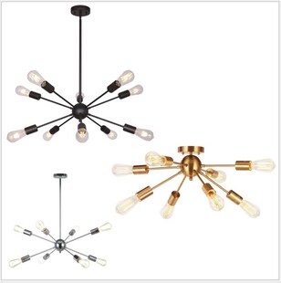 工业人造卫星枝形吊灯美式乡村卧室灯现代创意客厅餐厅灯具吸顶灯