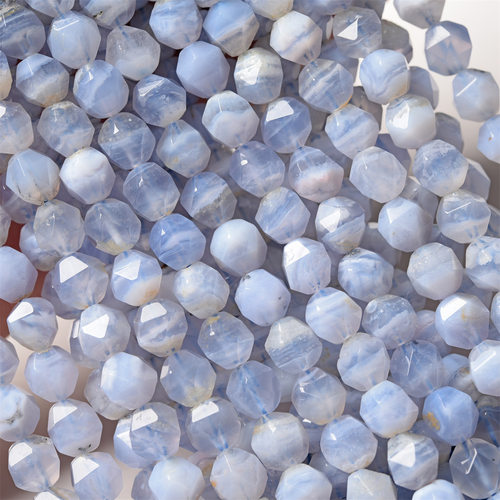 富宏珠宝 天然蓝纹玛瑙刻面紫玛瑙面散珠半成品diy饰品配件批发