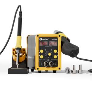 凯立威二合一热风枪拆焊台数显调温电烙铁8586D恒温防静电电焊台