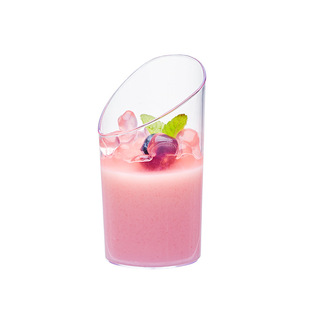 厂家直销食品级一次性高透明80ML斜口杯 甜品杯 一次性硬塑杯