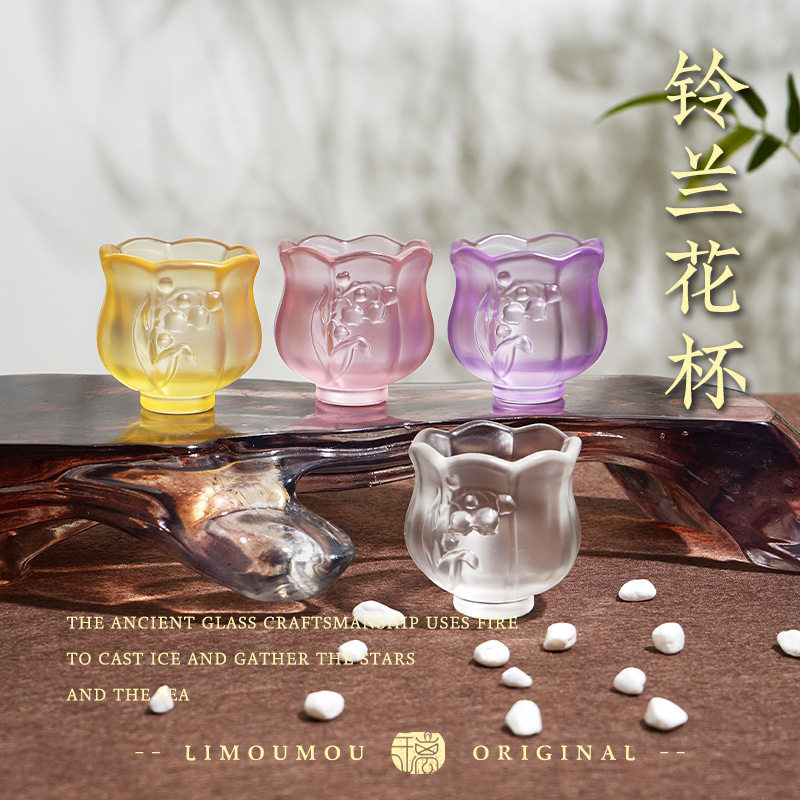 古洛琉璃厂家手工制作古法琉璃铃兰花杯可爱家用茶杯创意酒杯