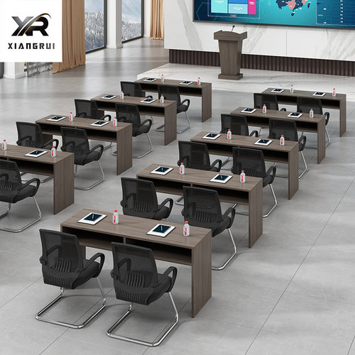 现代简约培训桌椅组合拼接会议桌条桌双人组合会议室桌移动办公桌