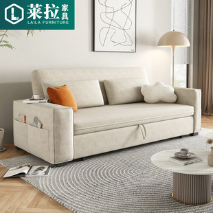 DY1908科技布沙发床折叠抽拉式 客厅卧室坐卧两用多功能直排双人位