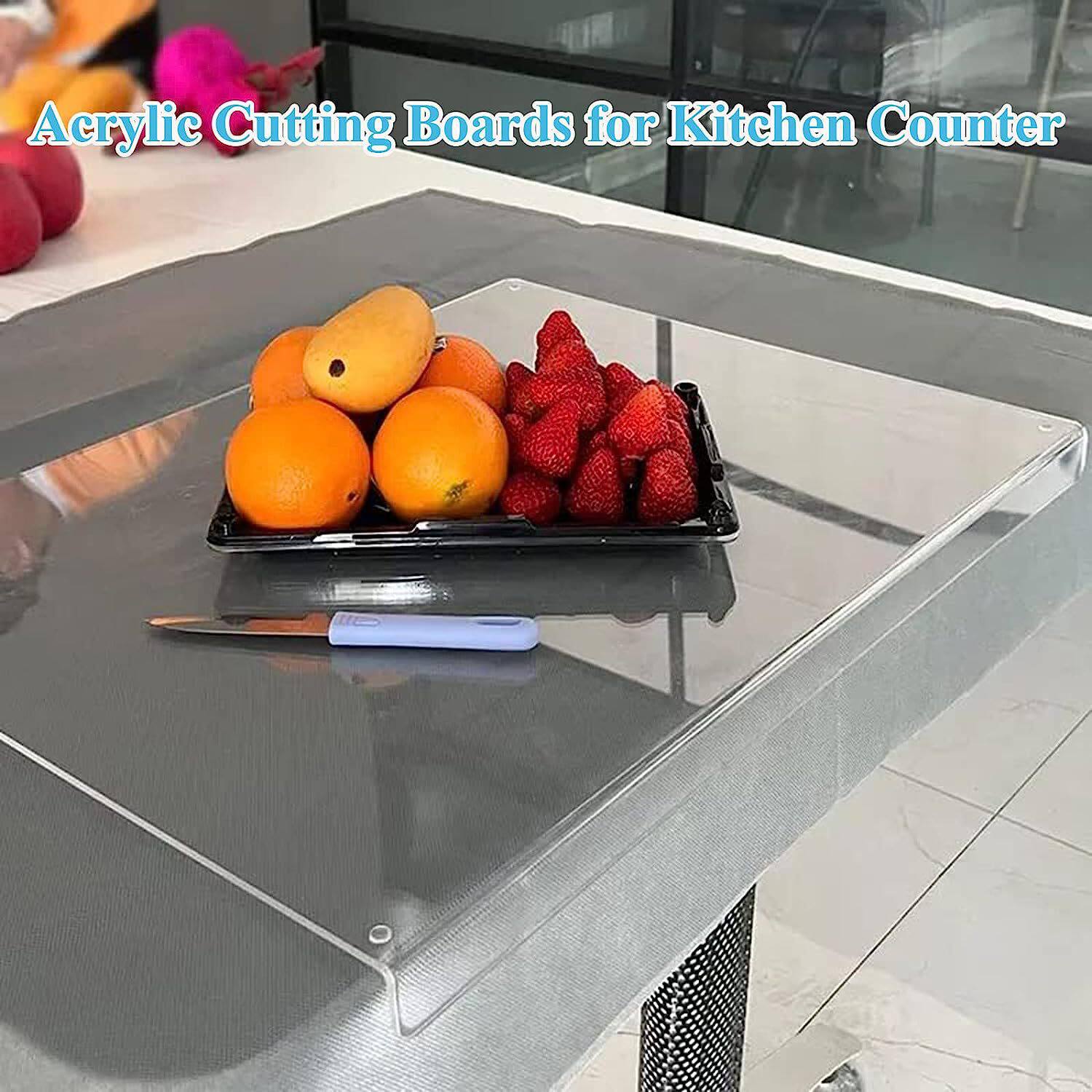 透明亚克力厨房柜台砧板带柜台唇台面防滑透明砧板家庭餐厅
