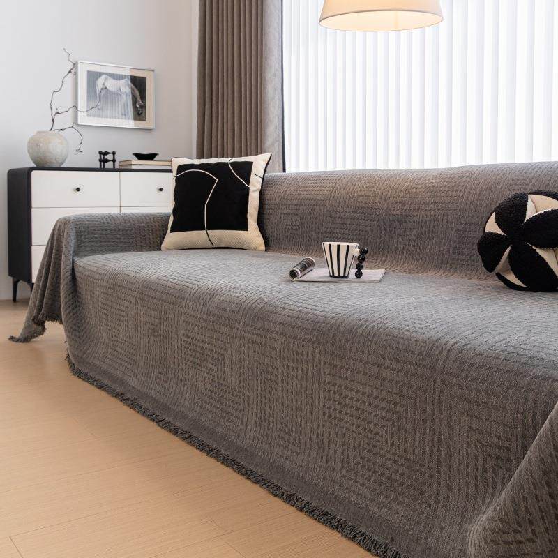 现代简约新款高档纯色沙发盖布四季通用防滑沙发巾沙发套沙发罩布