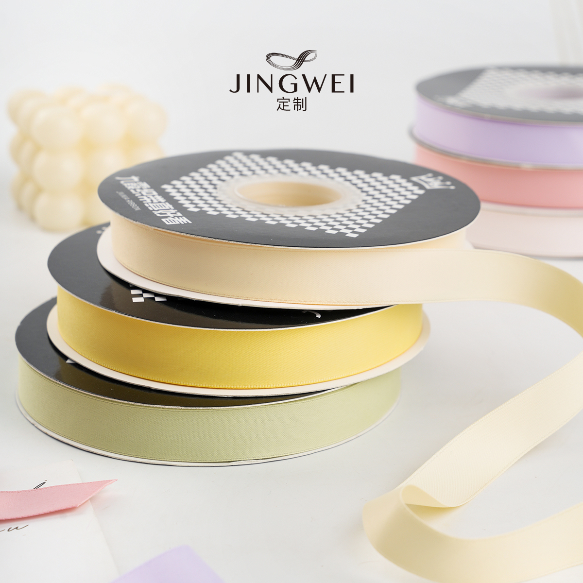 1.5cm消光棉丝带双面哑光棉缎带