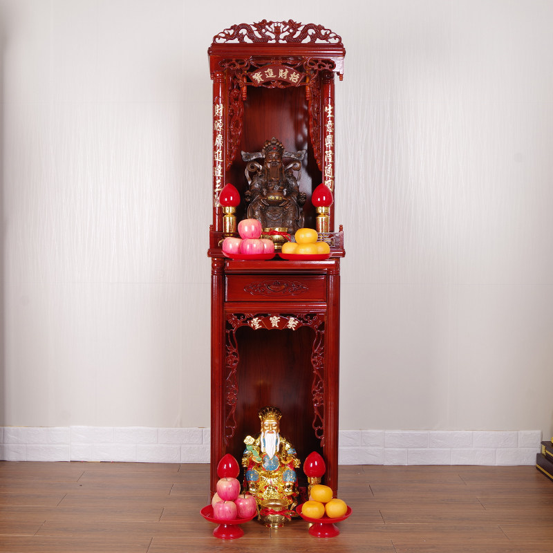 热销财神爷佛像神像实木佛龛立柜供桌供台家用供奉佛柜神柜公司店