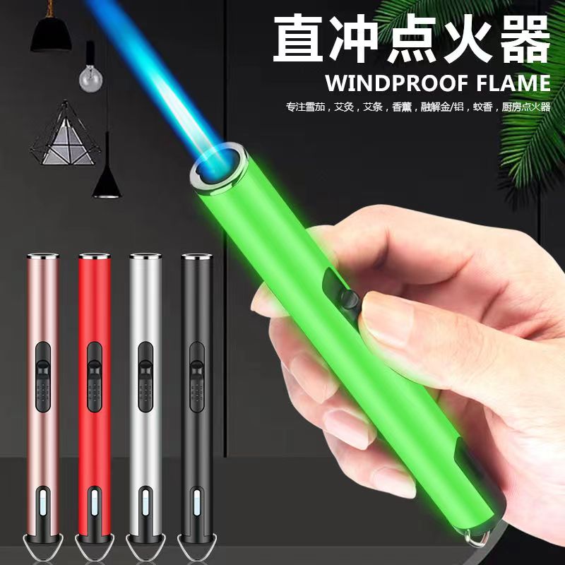 热销防风喷火器小暗器一支笔随身黑科技直冲充气电打火机焊枪艾灸
