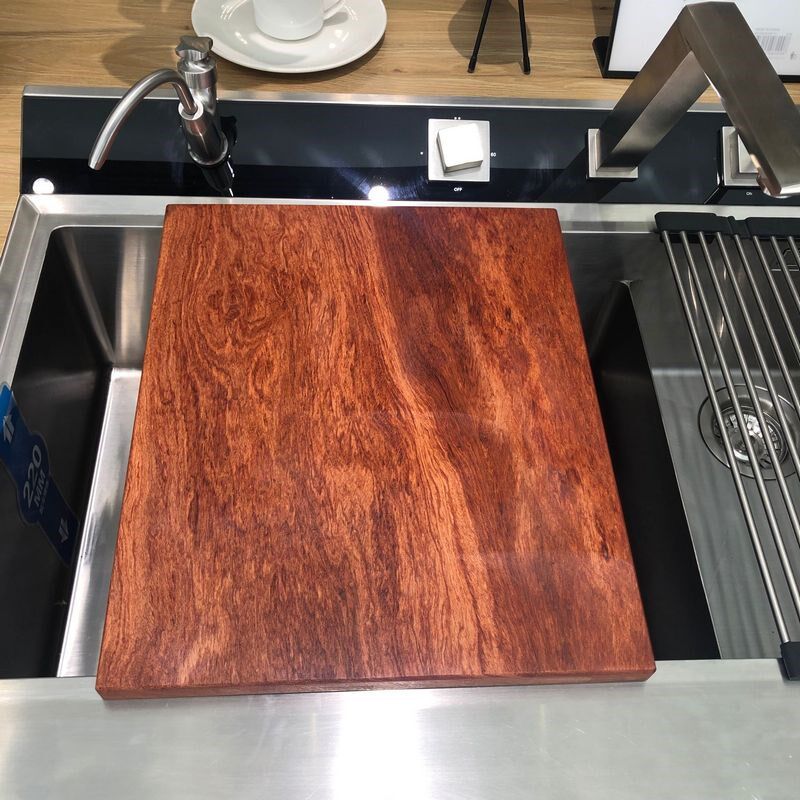 热销定制水槽卡位菜板火星洗碗机面板实木红木砧板台上下盆防霉案