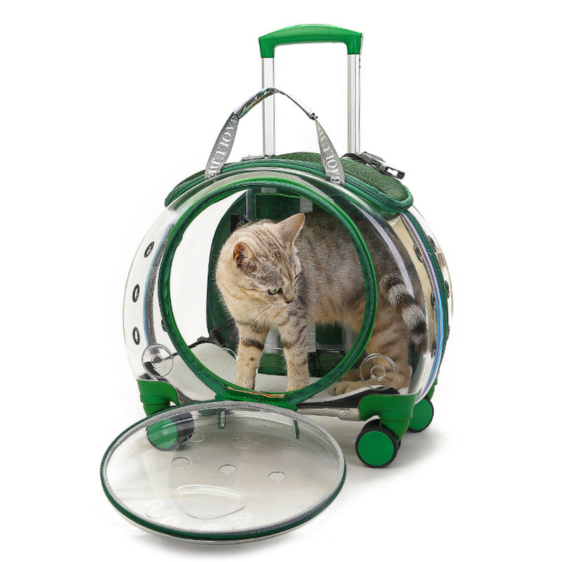 热销宠物猫咪外出拉杆箱狗狗便携航空箱全景透明透气双肩背包泡泡