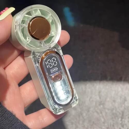 热销迷你手持小风扇超长续航大风力usb电扇带夜灯便携式随身涡轮