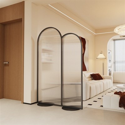 热销免固定可移动玻璃屏风隔断客厅入户玄关遮挡简约现代轻奢高级