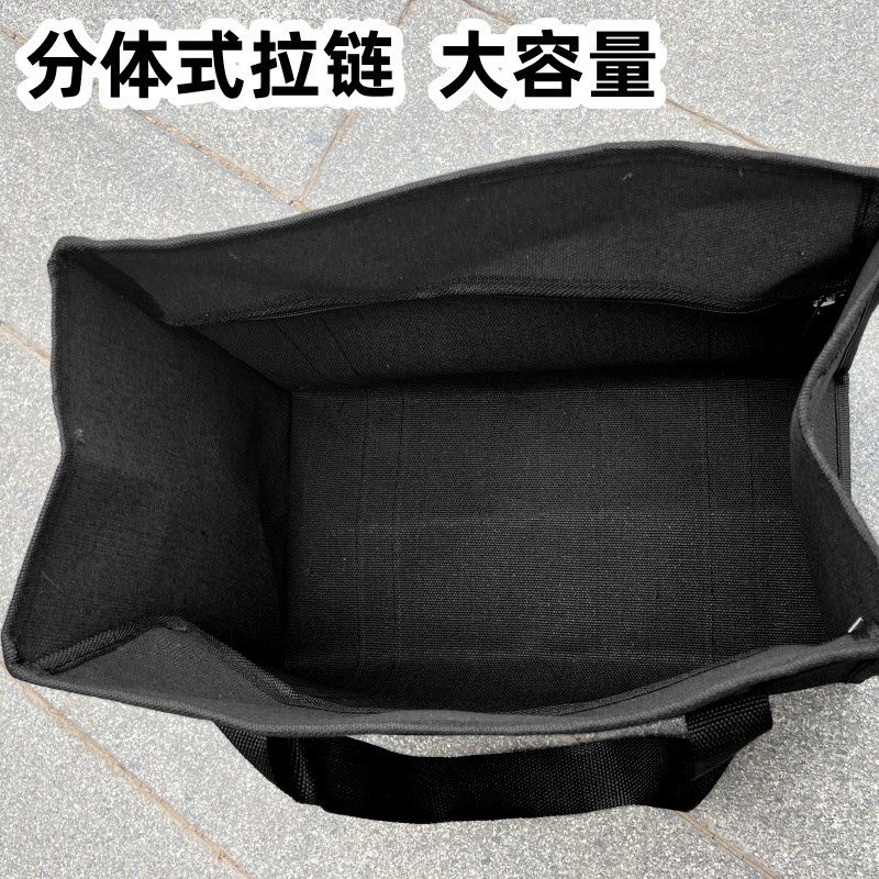 热销拉链盖子收纳包黑色加厚耐磨手提包大容量包工具包电工包维修