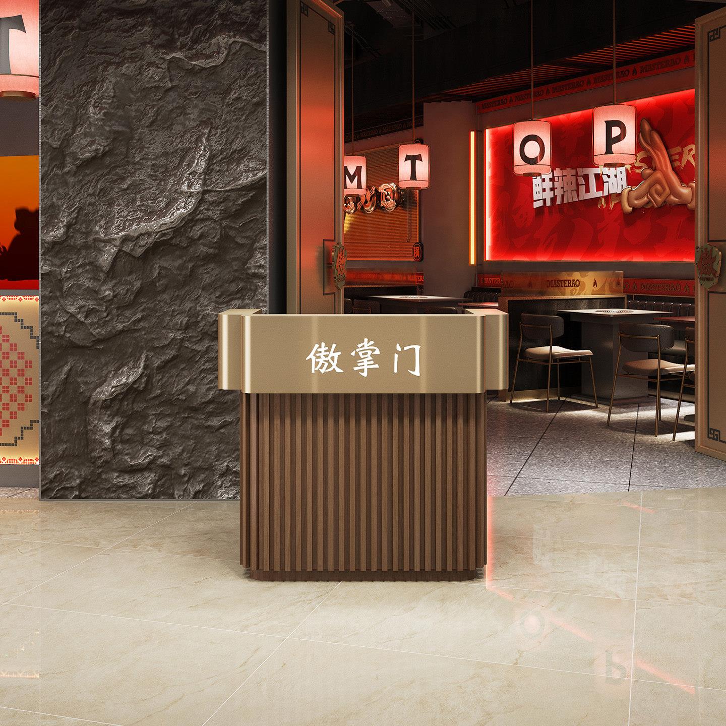 商场迎宾台接待台简约现代饭厅谘询台饭店前台不锈钢收银柜台吧台