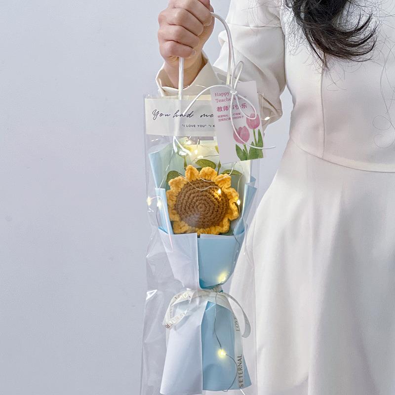 直销新款向日葵送老师手工编织情人节地摊礼物生日成品礼品女生教