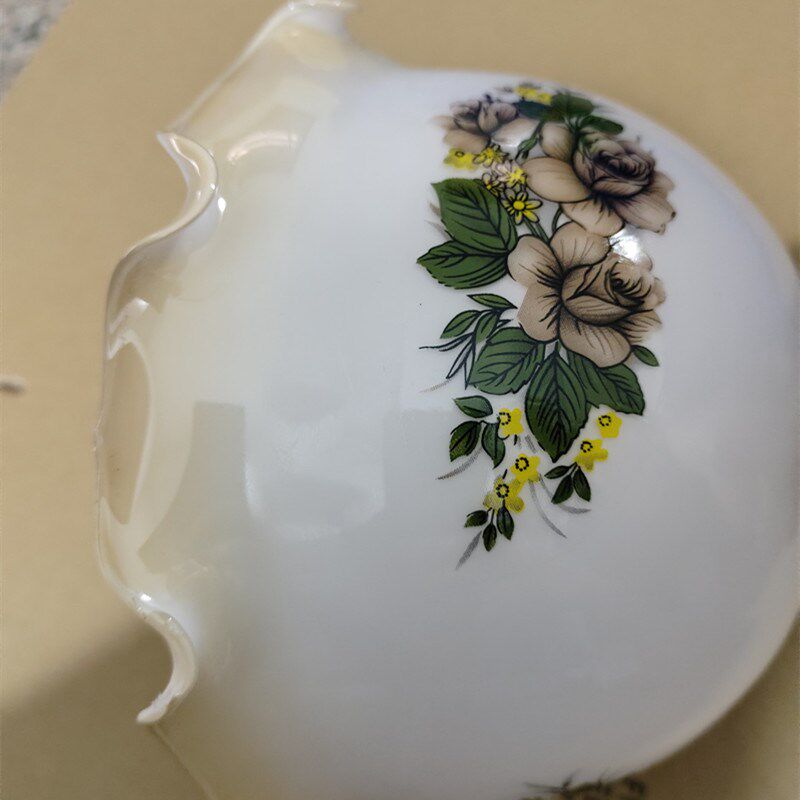 热销E27圆形玻璃灯罩床头卧室复古民国老上海台灯落地灯罩配件贴