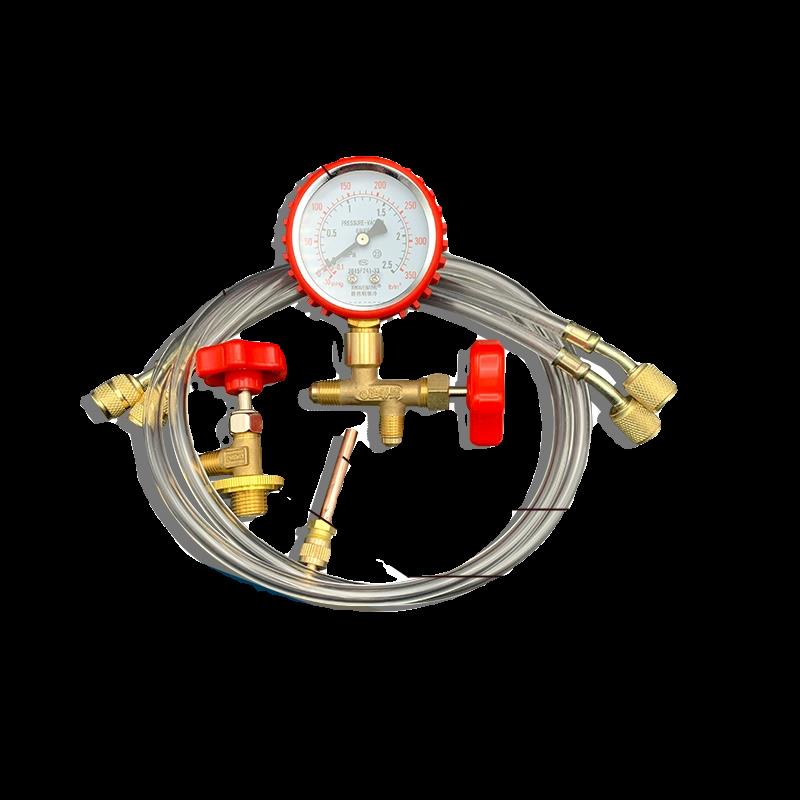 热销包邮冰箱冰柜/定频空调充氟工具套装活扣管子长1米加氟工具R2