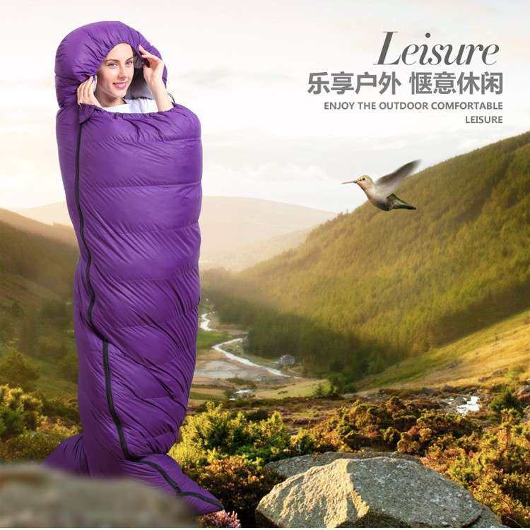 户外成人超轻羽绒睡袋冬季室内加厚保暖可拼双人露营午休鸭绒睡袋