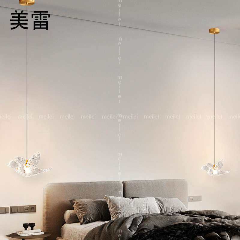 现代轻奢全铜卧室头床小吊灯儿童房背景墙创意网红蝴蝶小鸟装饰灯,家装灯饰光源,床头/玄关/吧台/过道吊灯,淘宝优惠券,粉丝福利购,淘宝优惠卷